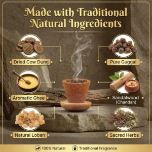 Combo of Golden Brass Dhuni & Cow Dung Sambrani Cups 2