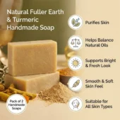 Natural Fuller Earth & Turmeric Handmade Soaps 3