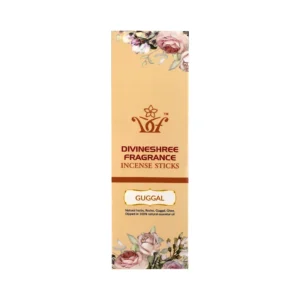 Divineshree Fragrance refreshing Kasturi incense sticks, packed for a rich, aromatic experience, presented on a white background with a subtle floral hint.