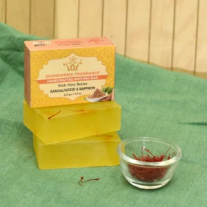 Natural Sandalwood & Saffron Handmade Soaps | Pack of 2 | Rejuvenate, Brighten, & Get Luxurious Glow.