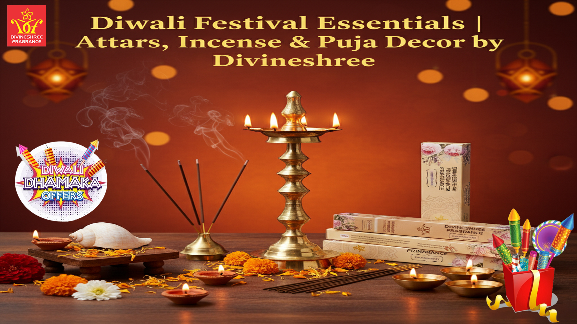 Diwali Festival Essentials | Attars, Incense & Puja Decor by Divineshree
