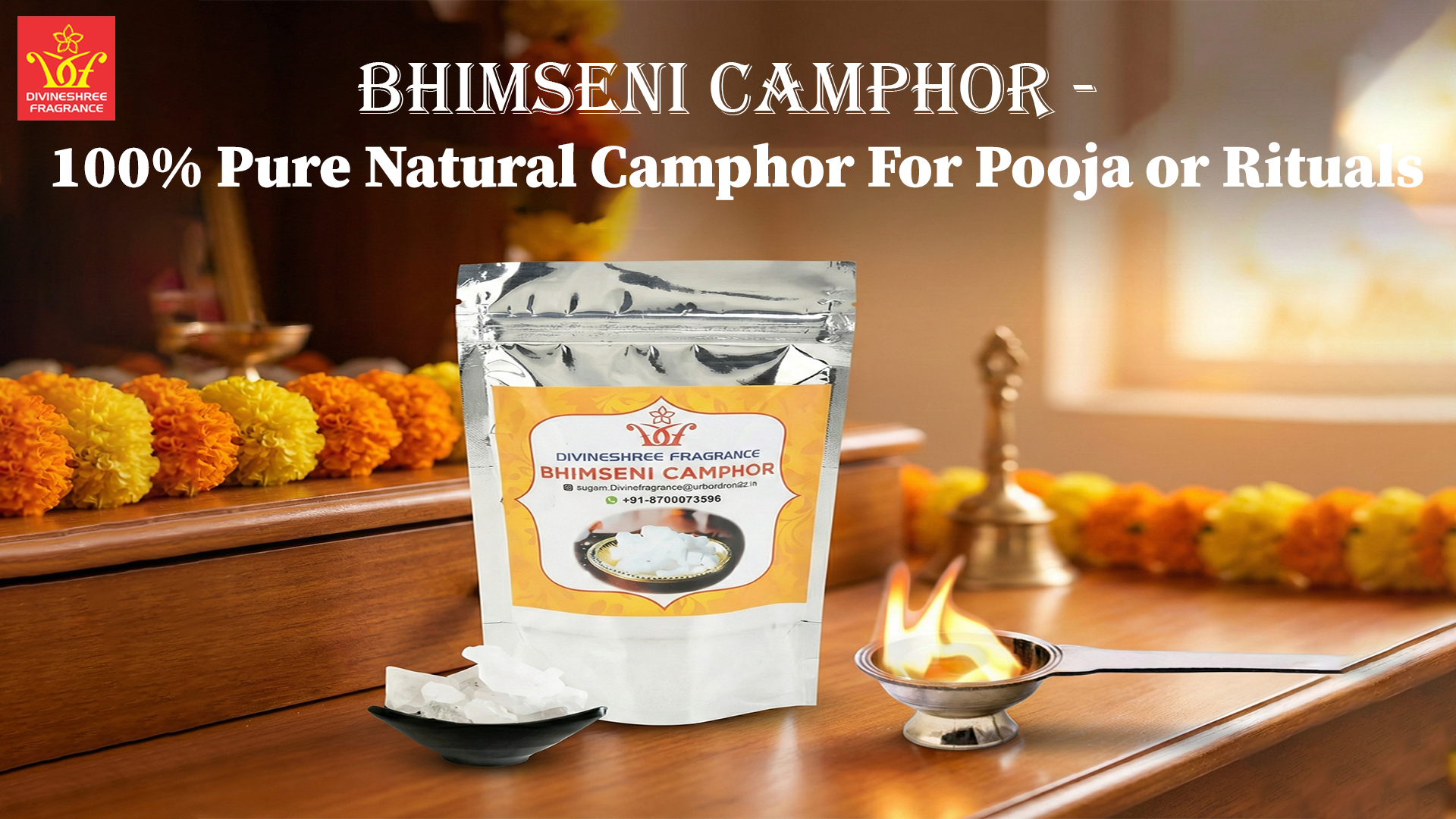 Bhimseni Camphor - 100% Pure Natural Camphor For Pooja or Rituals