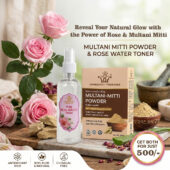 Natural Glow Combo – Multani Mitti Powder & Pure Rose Water Toner